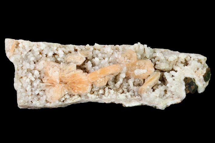 Peach Stilbite Crystals on Sparkling Quartz Chalcedony - India #168759
